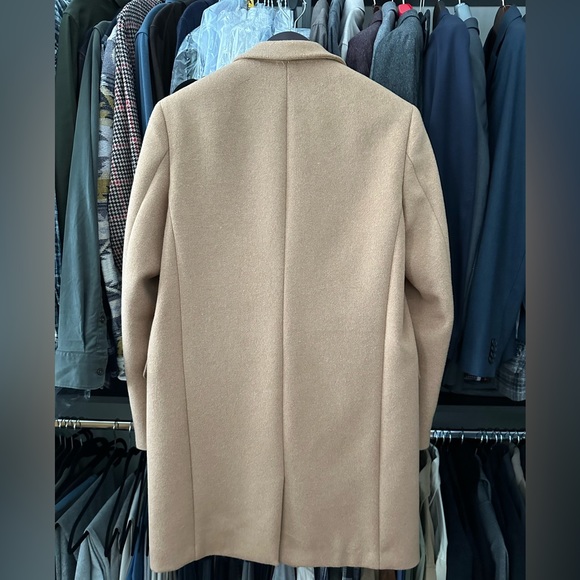 Topman Camel Double breasted Overcoat - Picture 4 of 5